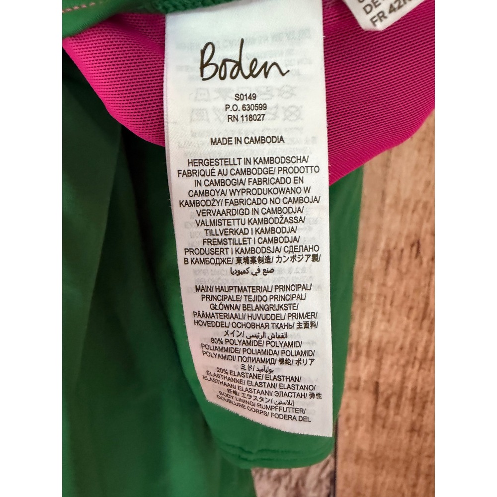 Boden One Piece Halter Swimsuit Colorblock Green Pink Vacation Beach US 10 R - Picture 6 of 8